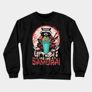 Racoon Eat Trash a Japanese Samurai Aesthetic Crewneck Sweatshirt